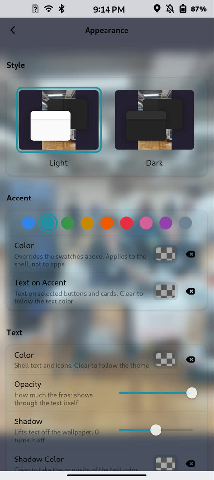 FuriOS Glass Theme settings